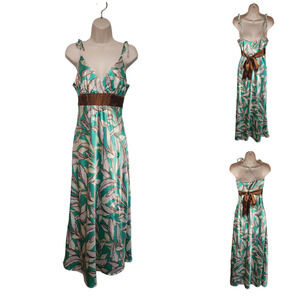 Alyn Paige New York Midi Dress Fit Flare Green/Brown Junior Size 7/8